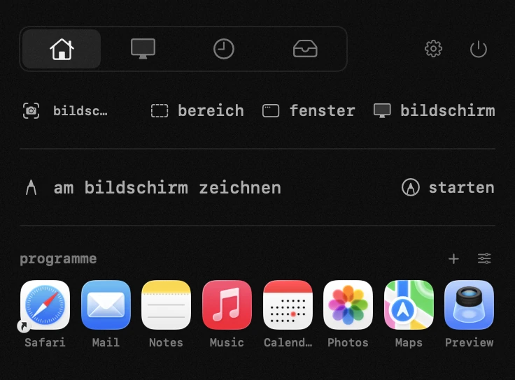 programme: eines von neunzehn hop-werkzeugen, alle offline hop-panel in der macOS-menüleiste: programme
