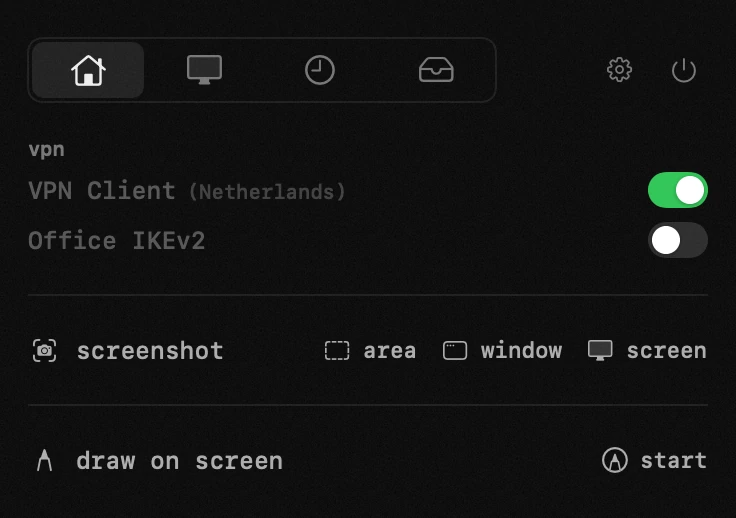 vpn switcher: one of eighteen hop tools, all of them offline hop panel in the macOS menu bar: vpn switcher