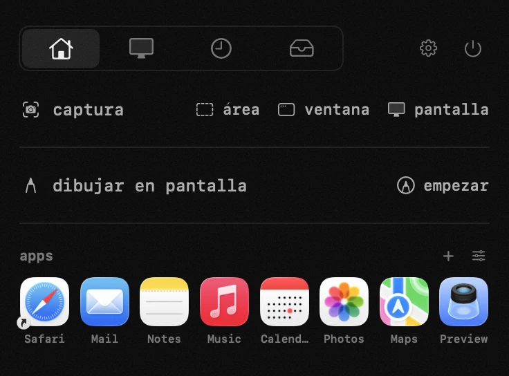 apps: una de las diecinueve herramientas de hop, todas sin conexión panel de hop en la barra de menús de macOS: apps