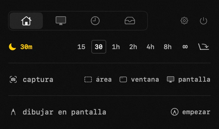despierto: una de las diecinueve herramientas de hop, todas sin conexión panel de hop en la barra de menús de macOS: despierto