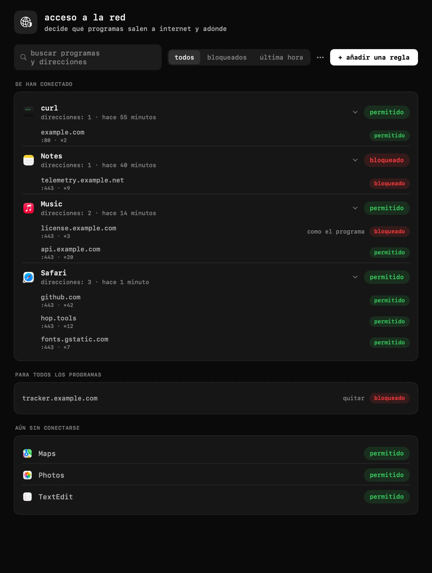 bloqueo de tráfico: una de las diecinueve herramientas de hop, todas sin conexión panel de hop en la barra de menús de macOS: bloqueo de tráfico
