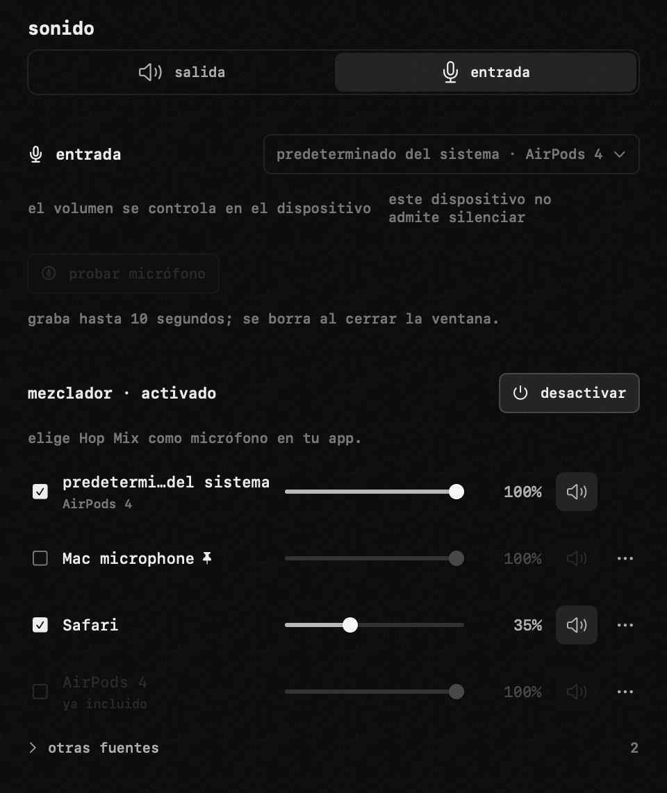 sonido · Hop Mix