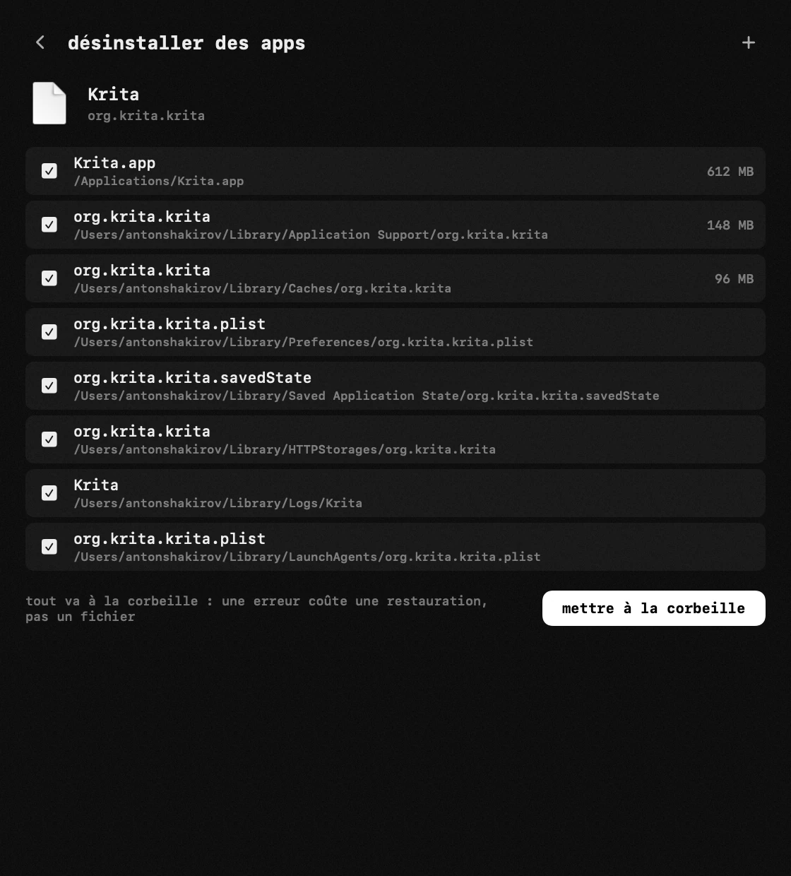 supprimer des apps