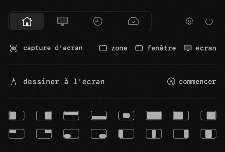 fenêtres : l'un des dix-neuf outils de hop, tous hors ligne panneau hop dans la barre de menus macOS : fenêtres
