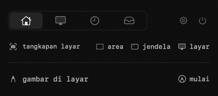 panel hop di bilah menu macOS: internet