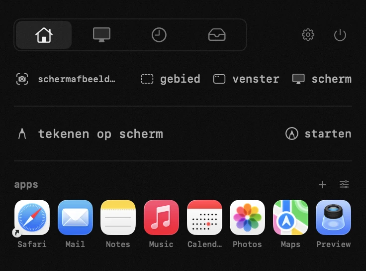 apps: een van de achttien hulpmiddelen van hop, allemaal offline hop-paneel in de menubalk van macOS: apps