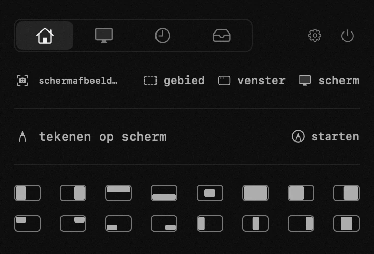vensters: een van de achttien hulpmiddelen van hop, allemaal offline hop-paneel in de menubalk van macOS: vensters