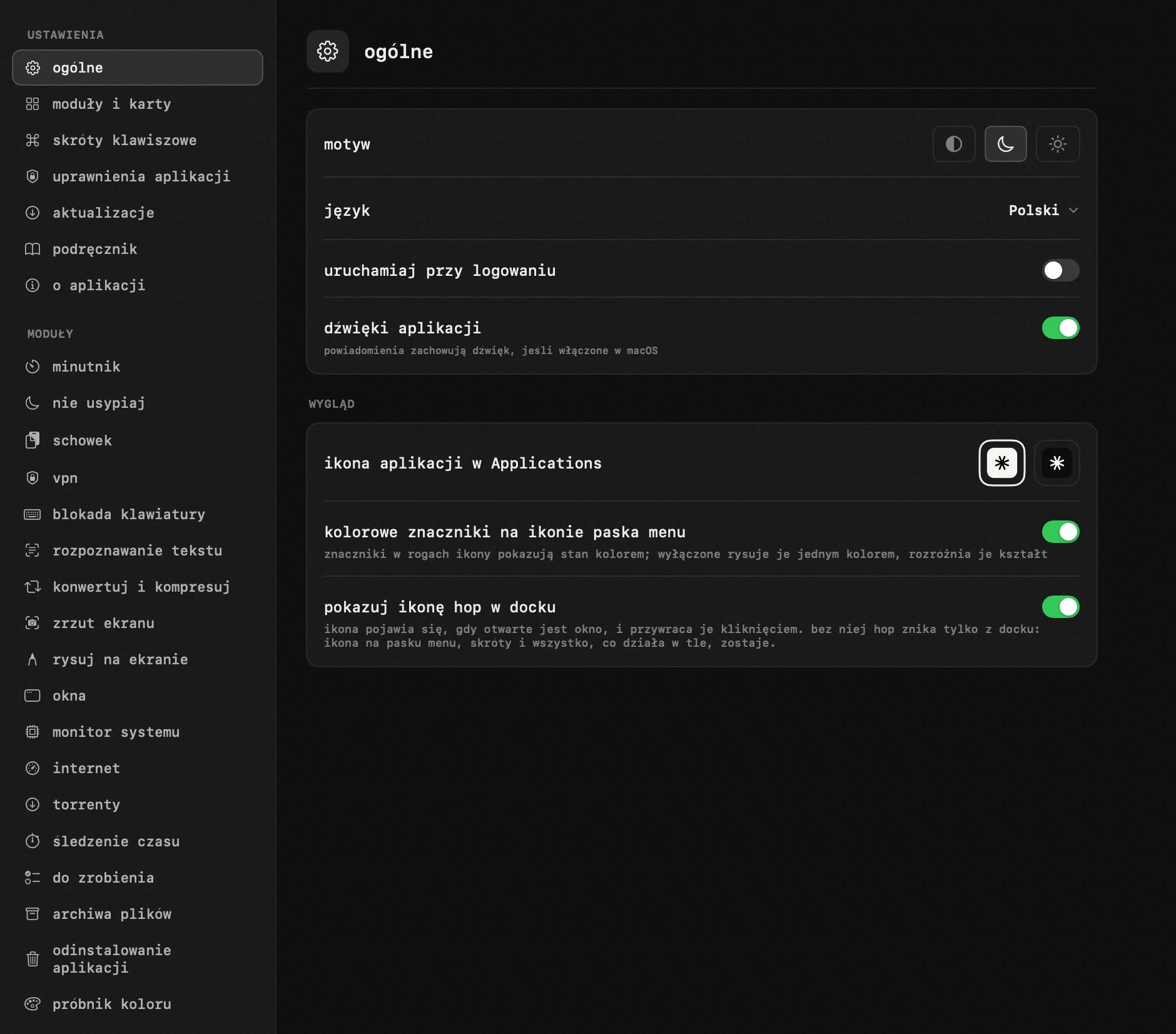 panel hop na pasku menu macOS: ustawiasz po swojemu