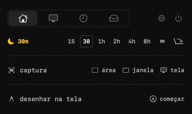acordado: uma das dezenove ferramentas do hop, todas offline painel do hop na barra de menus do macOS: acordado