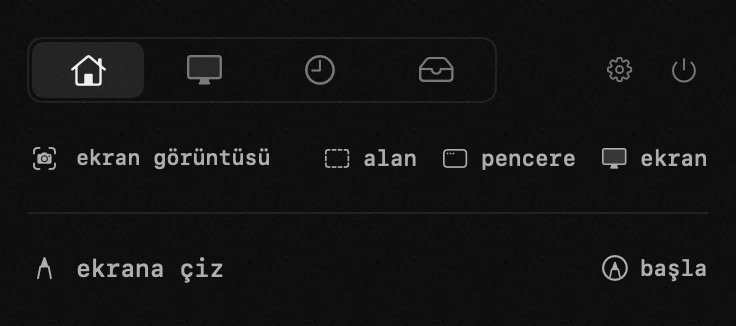 macOS menü çubuğunda hop paneli: internet