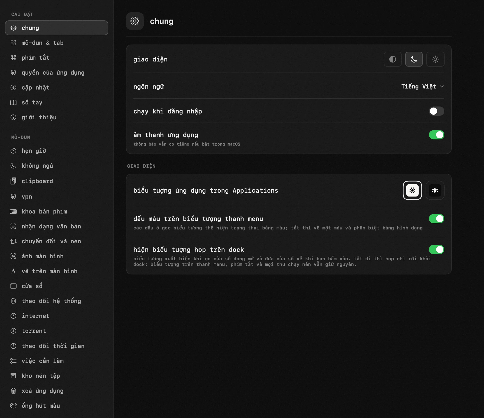 bảng điều khiển hop trên thanh menu macOS: tuỳ chỉnh theo ý bạn