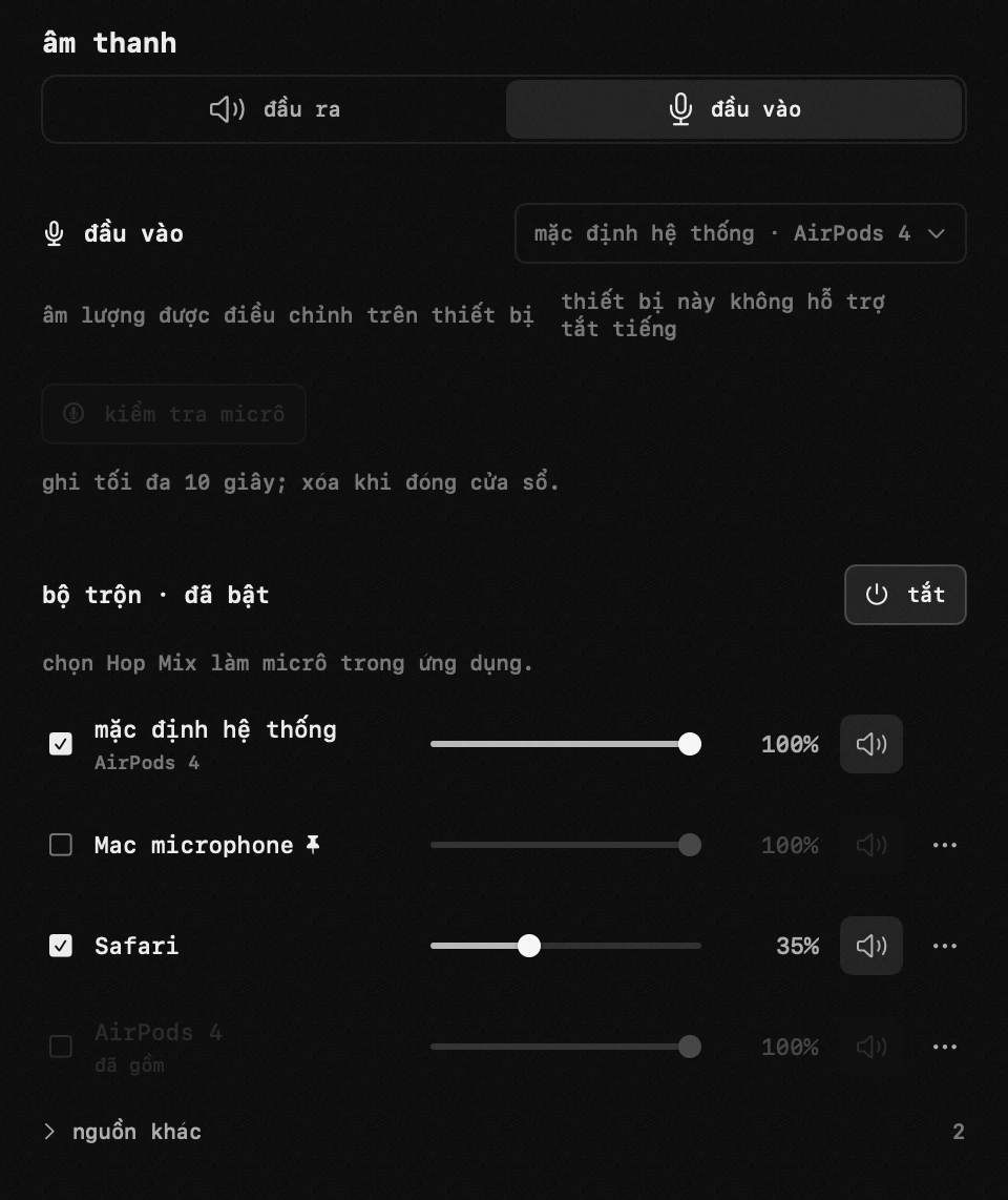 âm thanh · Hop Mix