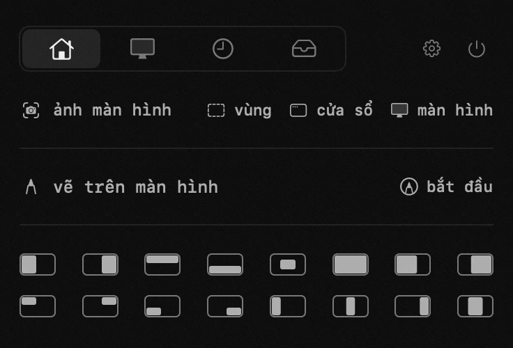 bảng điều khiển hop trên thanh menu macOS: cửa sổ